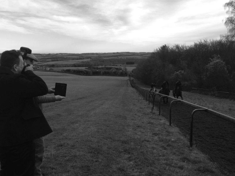 Filming on the gallops