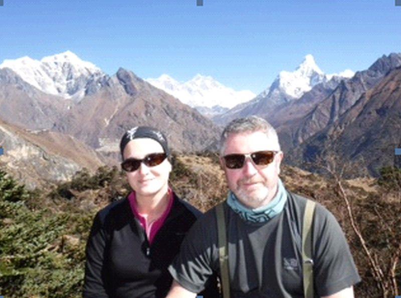 This is what our owners do when away...Helen and Paul Nicholson (Our Belle Amie) on their way to base camp on Mount Everest