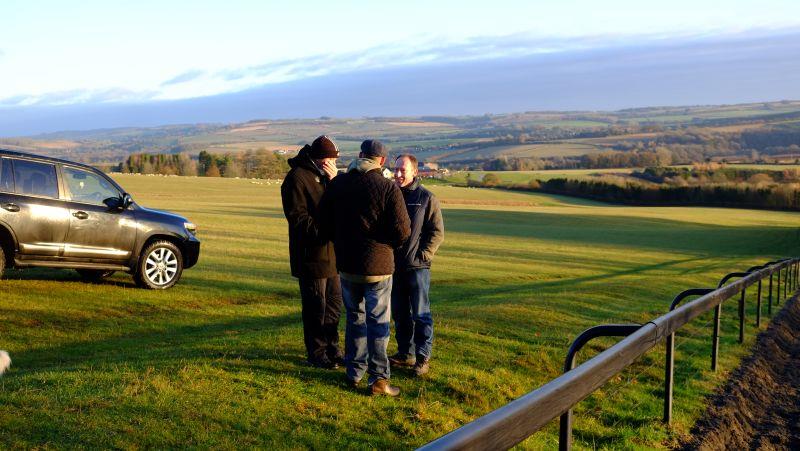 Peter Kerr chatting away at the top of the gallops