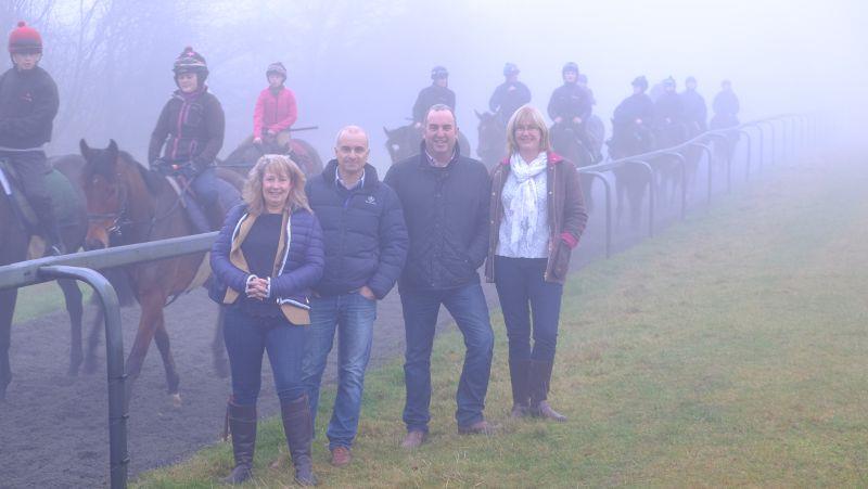 Kerry, Dave, Fred and Jane at the top of the gallops
