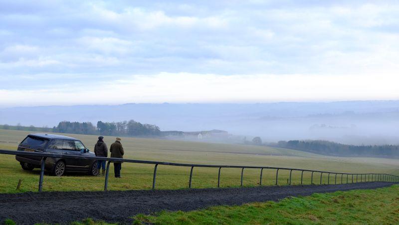Mat and John waiting for the horses to appear out of the fog in the valley