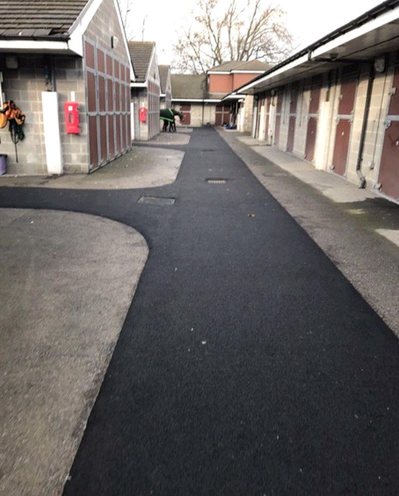 The new rubber walk ways at Doncaster stables.. 